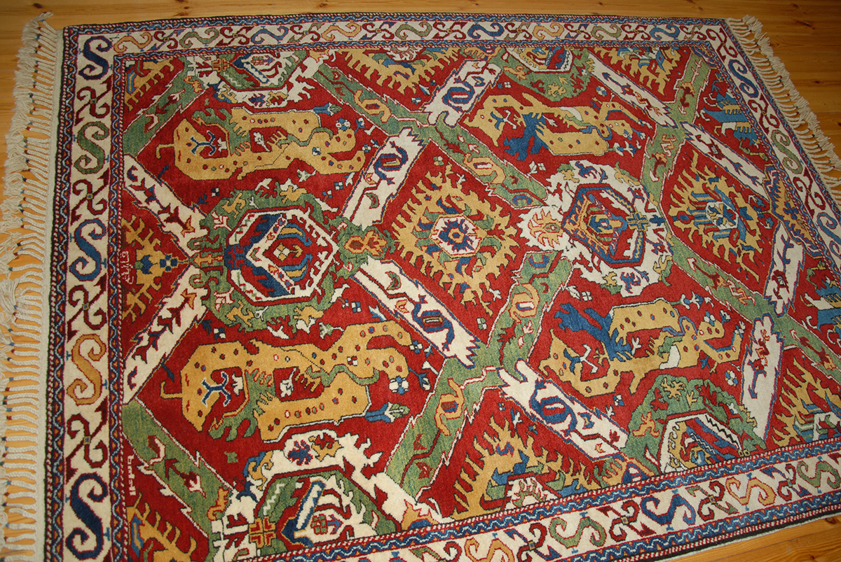 Caucasian Dragon carpet, inspired by the Victoria and Albert Museum